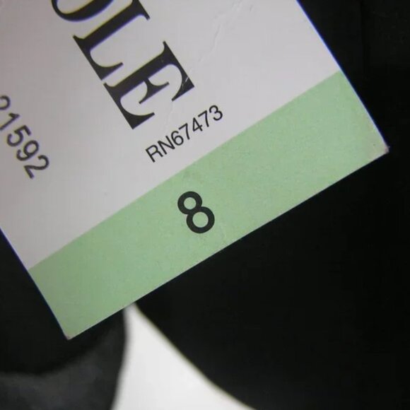 Black Ruffle Neck Blouse Size 8 Semi Sheer Sleeves - Picture 3 of 7